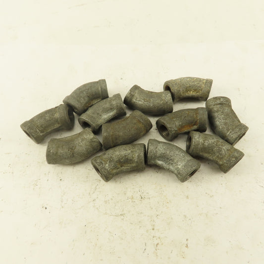 1/8" FNPT Galvanized Steel 45° Elbow Lot of 12
