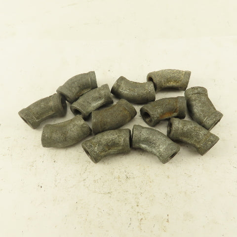 1/8" FNPT Galvanized Steel 45° Elbow Lot of 12