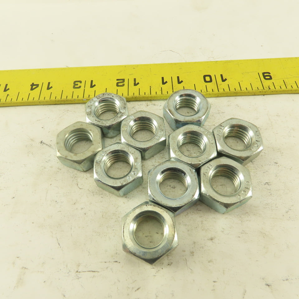 M14 x 2.0 Zinc Plated Metric Grade 10 Hex Nut Lot Of 10