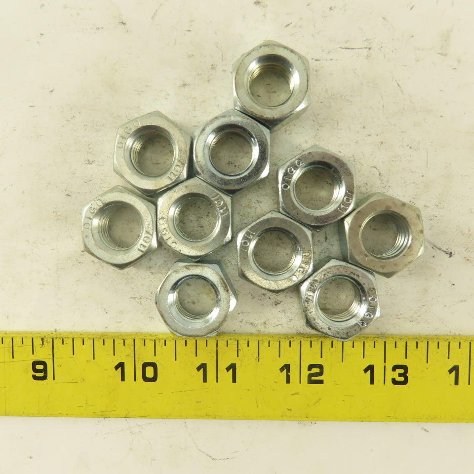 M14 x 2.0 Zinc Plated Metric Grade 10 Hex Nut Lot Of 10