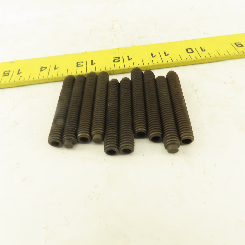 5/16"-18 x 2" Half Dog Point Hex Socket Set Screw Lot Of 10