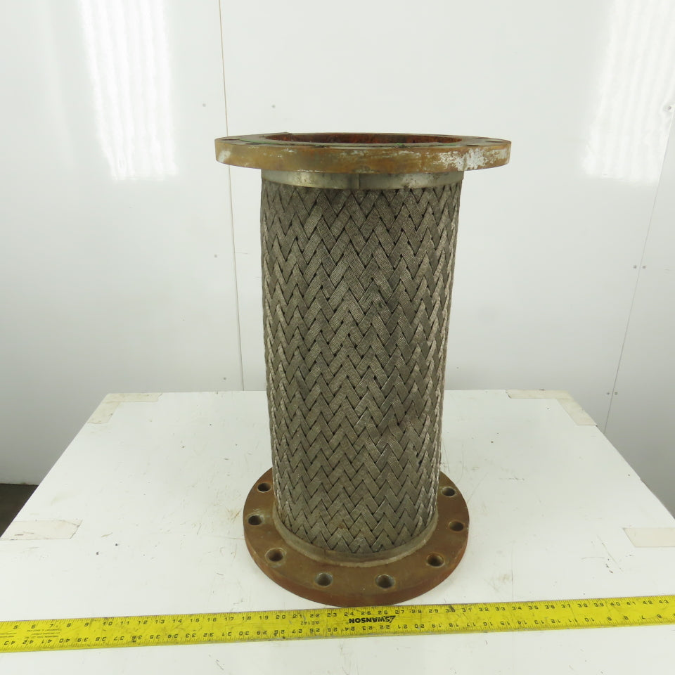 Vibration Eliminator Stainless Steel Braided Hose W/Steel Fixed Flange 10"x26"
