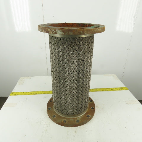 Vibration Eliminator Stainless Steel Braided Hose W/Steel Fixed Flange 10"x26"