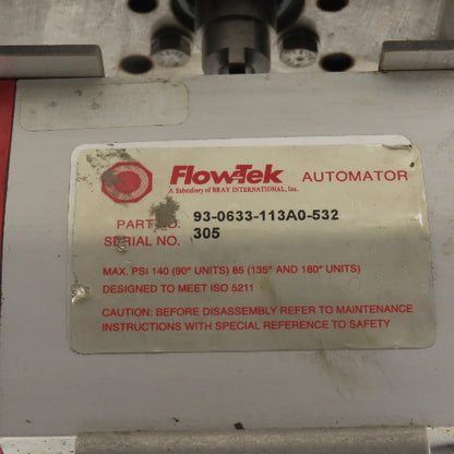 FlowTek 93-0633-113A0-532  1/2" NPT Ball Valve Actuator W/Pneumatic Positioner