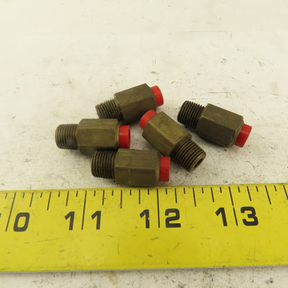 1/8" NPT x 1/4" Nylon Push To Connect Brass Straight Connector Lot Of 5