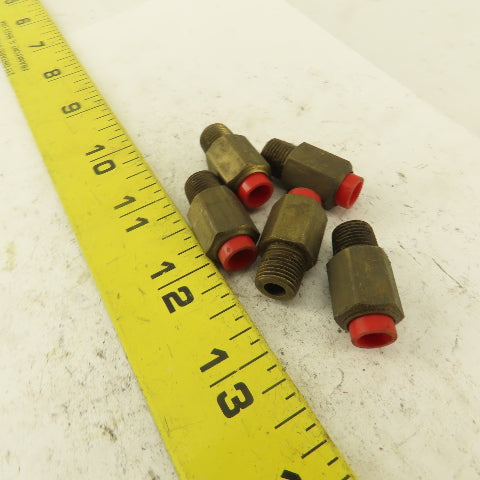 1/8" NPT x 1/4" Nylon Push To Connect Brass Straight Connector Lot Of 5