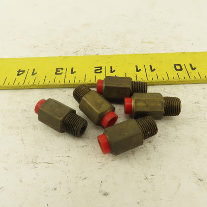 1/8" NPT x 1/4" Nylon Push To Connect Brass Straight Connector Lot Of 5