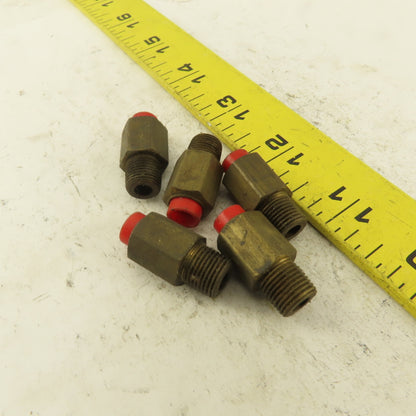 1/8" NPT x 1/4" Nylon Push To Connect Brass Straight Connector Lot Of 5