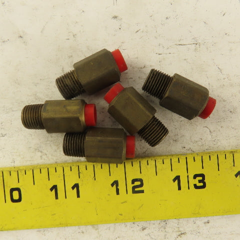 1/8" NPT x 1/4" Nylon Push To Connect Brass Straight Connector Lot Of 5