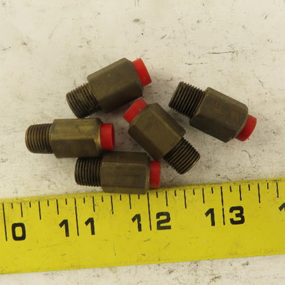 1/8" NPT x 1/4" Nylon Push To Connect Brass Straight Connector Lot Of 5
