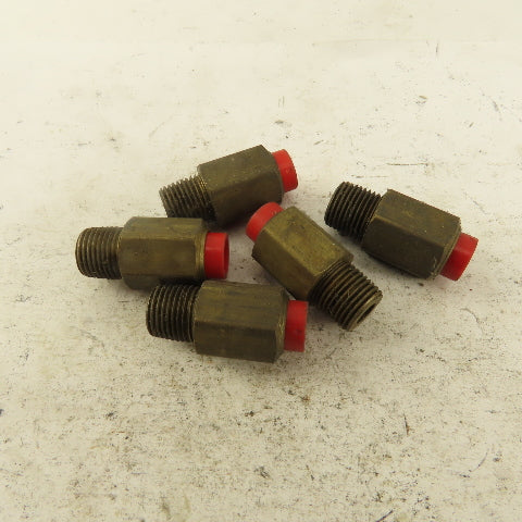 1/8" NPT x 1/4" Nylon Push To Connect Brass Straight Connector Lot Of 5
