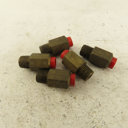 1/8" NPT x 1/4" Nylon Push To Connect Brass Straight Connector Lot Of 5