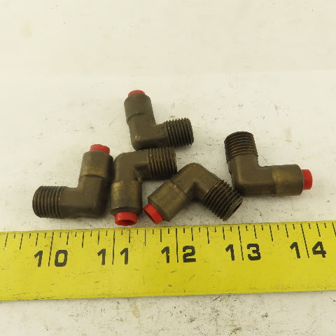 1/4" NPT x 1/4" Nylon Push To Connect Brass Elbow 90° Connector Lot Of 5