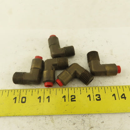 1/4" NPT x 1/4" Nylon Push To Connect Brass Elbow 90° Connector Lot Of 5