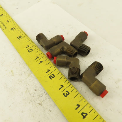 1/4" NPT x 1/4" Nylon Push To Connect Brass Elbow 90° Connector Lot Of 5