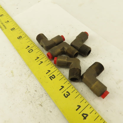 1/4" NPT x 1/4" Nylon Push To Connect Brass Elbow 90° Connector Lot Of 5