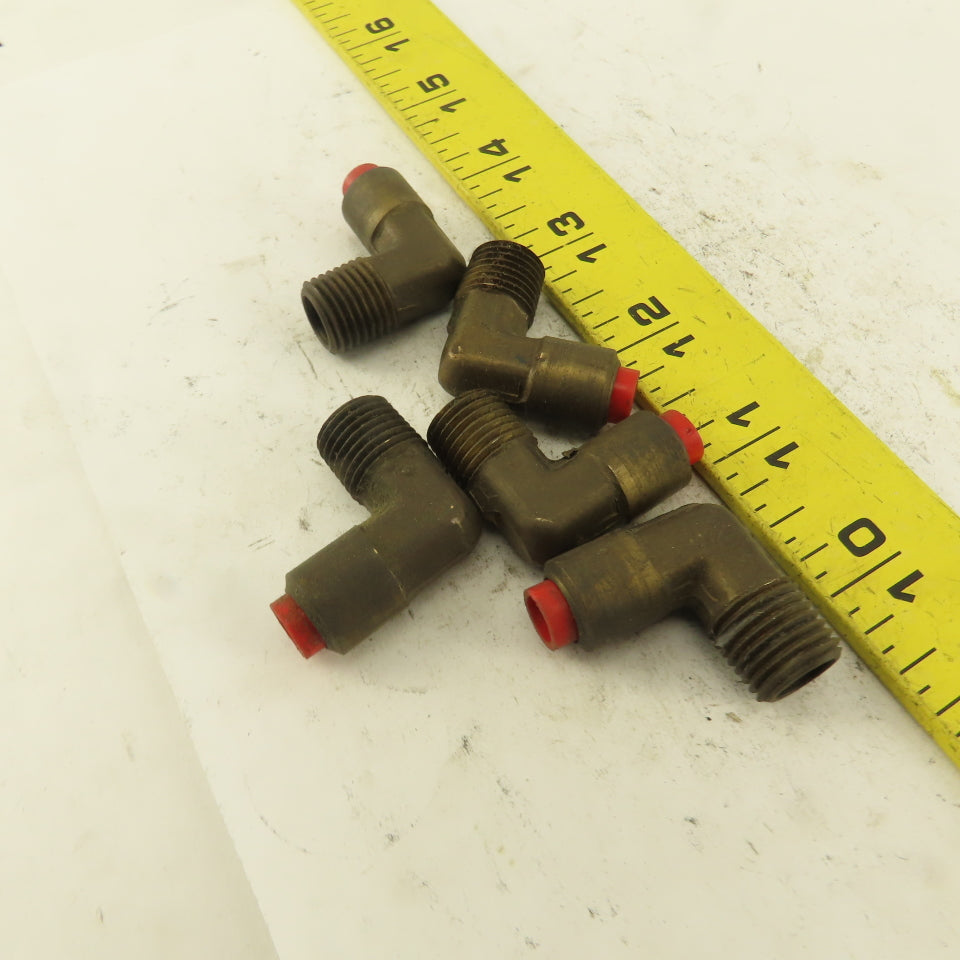 1/4" NPT x 1/4" Nylon Push To Connect Brass Elbow 90° Connector Lot Of 5