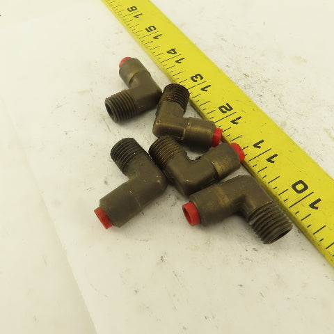 1/4" NPT x 1/4" Nylon Push To Connect Brass Elbow 90° Connector Lot Of 5