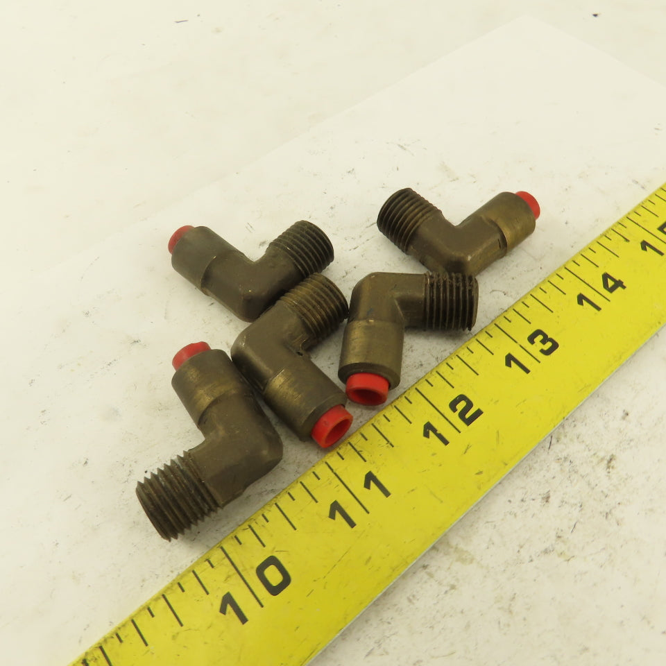 1/4" NPT x 1/4" Nylon Push To Connect Brass Elbow 90° Connector Lot Of 5