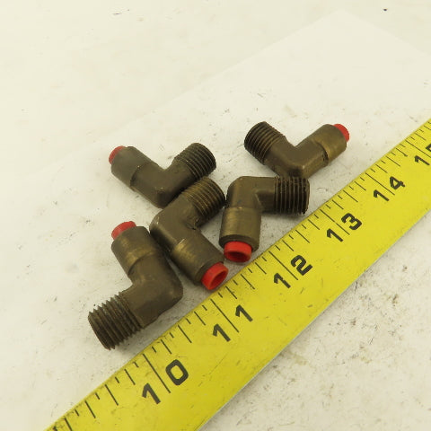 1/4" NPT x 1/4" Nylon Push To Connect Brass Elbow 90° Connector Lot Of 5