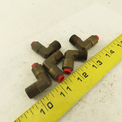 1/4" NPT x 1/4" Nylon Push To Connect Brass Elbow 90° Connector Lot Of 5