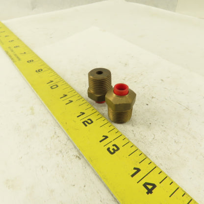 3/8" NPT x 1/4" Nylon Push To Connect Brass Straight Connector Lot Of 2