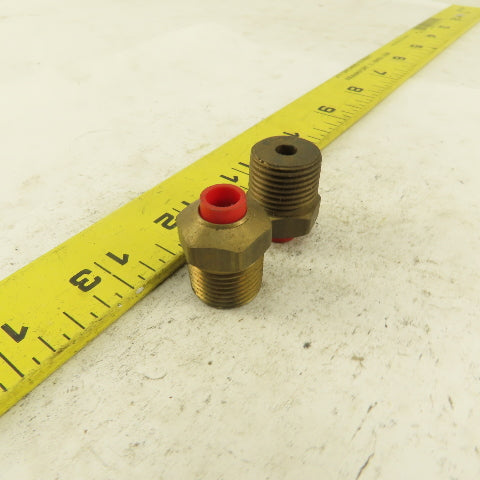 3/8" NPT x 1/4" Nylon Push To Connect Brass Straight Connector Lot Of 2