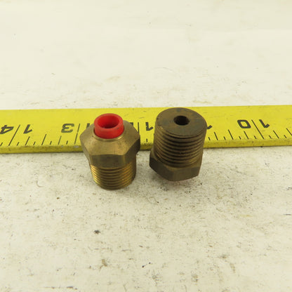 3/8" NPT x 1/4" Nylon Push To Connect Brass Straight Connector Lot Of 2
