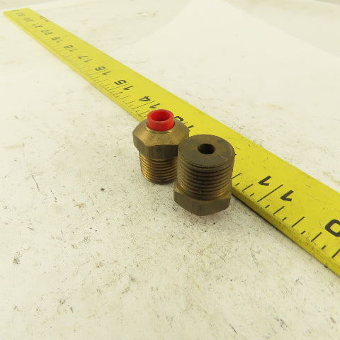 3/8" NPT x 1/4" Nylon Push To Connect Brass Straight Connector Lot Of 2