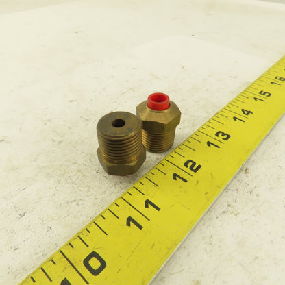 3/8" NPT x 1/4" Nylon Push To Connect Brass Straight Connector Lot Of 2