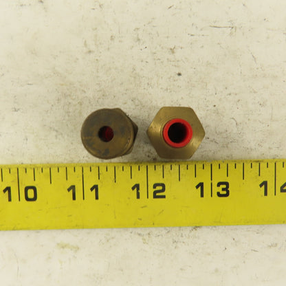 3/8" NPT x 1/4" Nylon Push To Connect Brass Straight Connector Lot Of 2