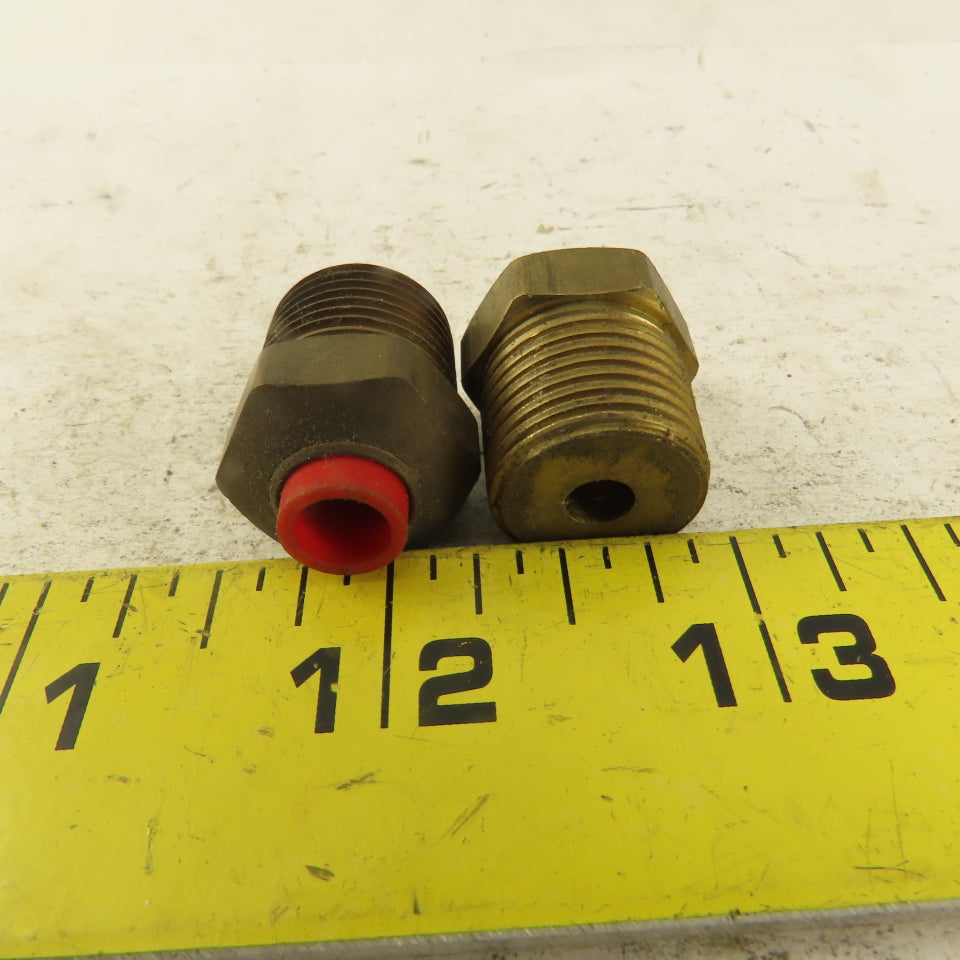 3/8" NPT x 1/4" Nylon Push To Connect Brass Straight Connector Lot Of 2