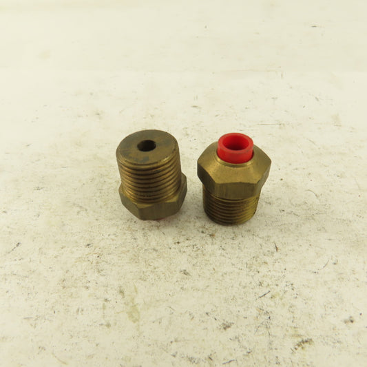 3/8" NPT x 1/4" Nylon Push To Connect Brass Straight Connector Lot Of 2