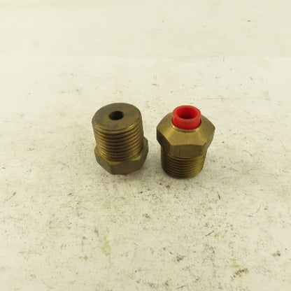 3/8" NPT x 1/4" Nylon Push To Connect Brass Straight Connector Lot Of 2