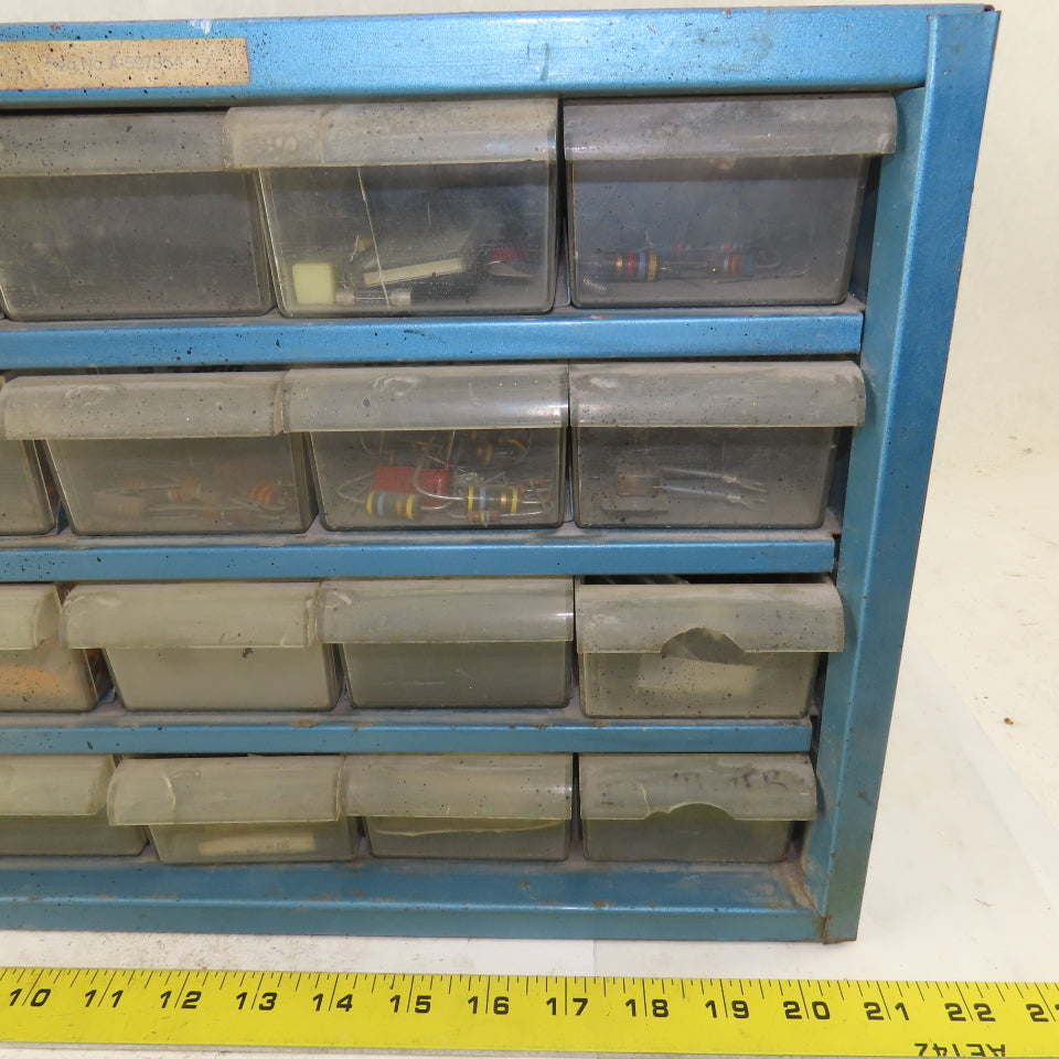 20 Drawer Plastic Storage Unit W/ Contents Electrical Resistors 500+ Pieces