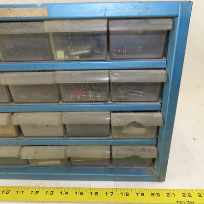 20 Drawer Plastic Storage Unit W/ Contents Electrical Resistors 500+ Pieces