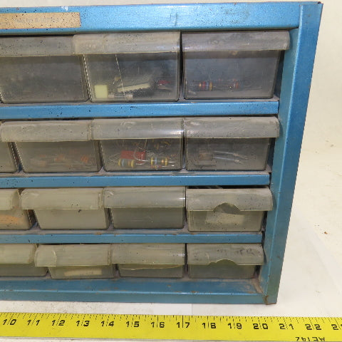 20 Drawer Plastic Storage Unit W/ Contents Electrical Resistors 500+ Pieces