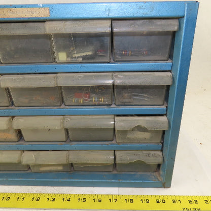 20 Drawer Plastic Storage Unit W/ Contents Electrical Resistors 500+ Pieces