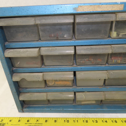 20 Drawer Plastic Storage Unit W/ Contents Electrical Resistors 500+ Pieces