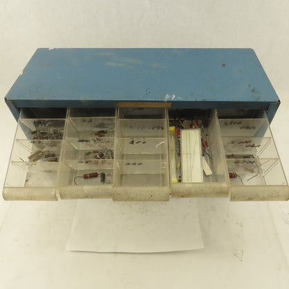 20 Drawer Plastic Storage Unit W/ Contents Electrical Resistors 500+ Pieces