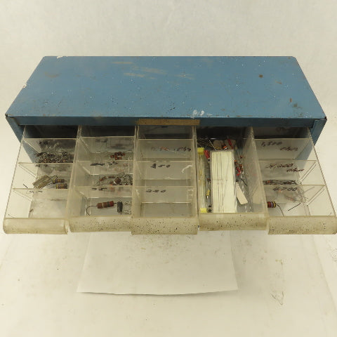 20 Drawer Plastic Storage Unit W/ Contents Electrical Resistors 500+ Pieces