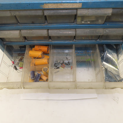 20 Drawer Plastic Storage Unit W/ Contents Electrical Resistors 500+ Pieces