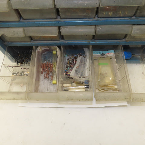 20 Drawer Plastic Storage Unit W/ Contents Electrical Resistors 500+ Pieces
