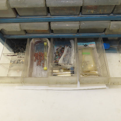 20 Drawer Plastic Storage Unit W/ Contents Electrical Resistors 500+ Pieces
