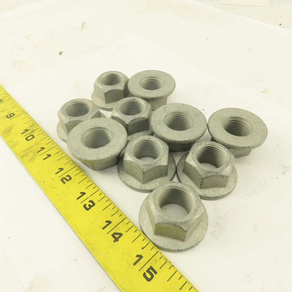3/4"-16 Flange Self Locking Oblong Nut Zinc Coated Lot Of 10