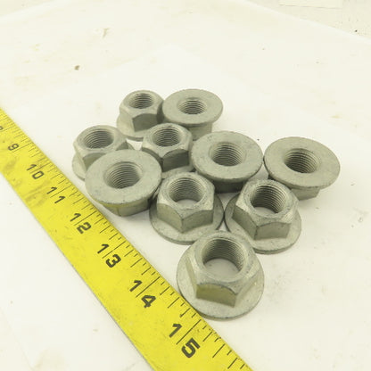 3/4"-16 Flange Self Locking Oblong Nut Zinc Coated Lot Of 10