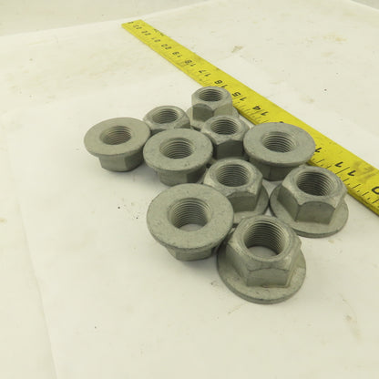 3/4"-16 Flange Self Locking Oblong Nut Zinc Coated Lot Of 10
