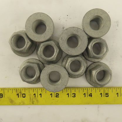 3/4"-16 Flange Self Locking Oblong Nut Zinc Coated Lot Of 10