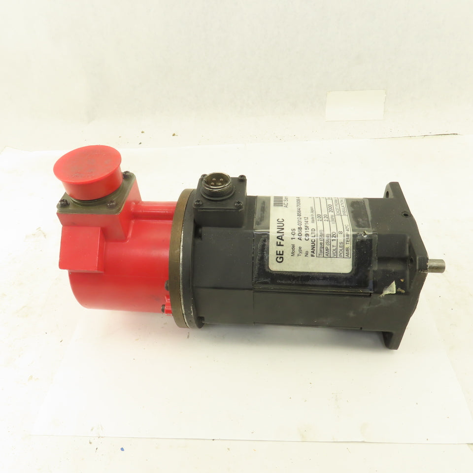 Fanuc A06B-0312-B564/7008-R 120V 2000RPM 3Ph AC Servo Motor 10mm Shaft