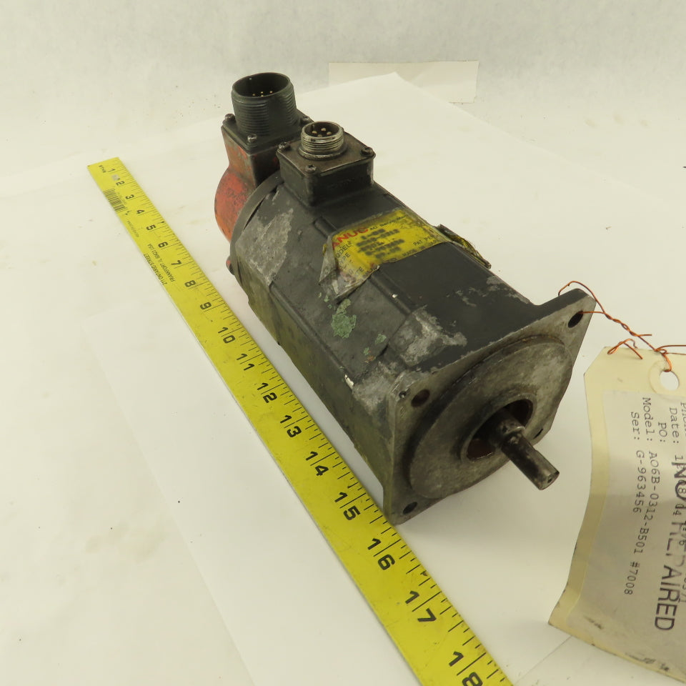 Fanuc A06B-0312-B501 120V 2000RPM 3Ph AC Servo Motor Parts/Repair